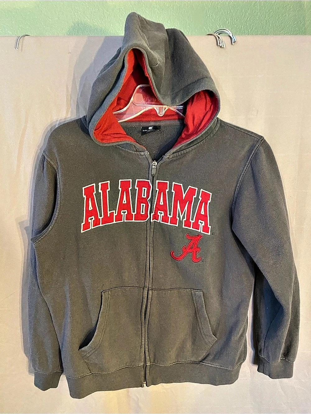 Colosseum Alabama Crimson Tide Youth Full-Zip Hoodie Gray & Red Size Medium